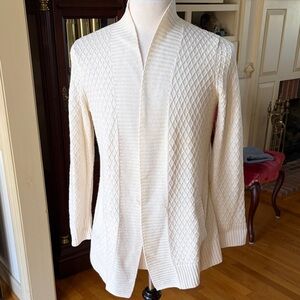 Talbots Ivory Textured Knit Cardigan